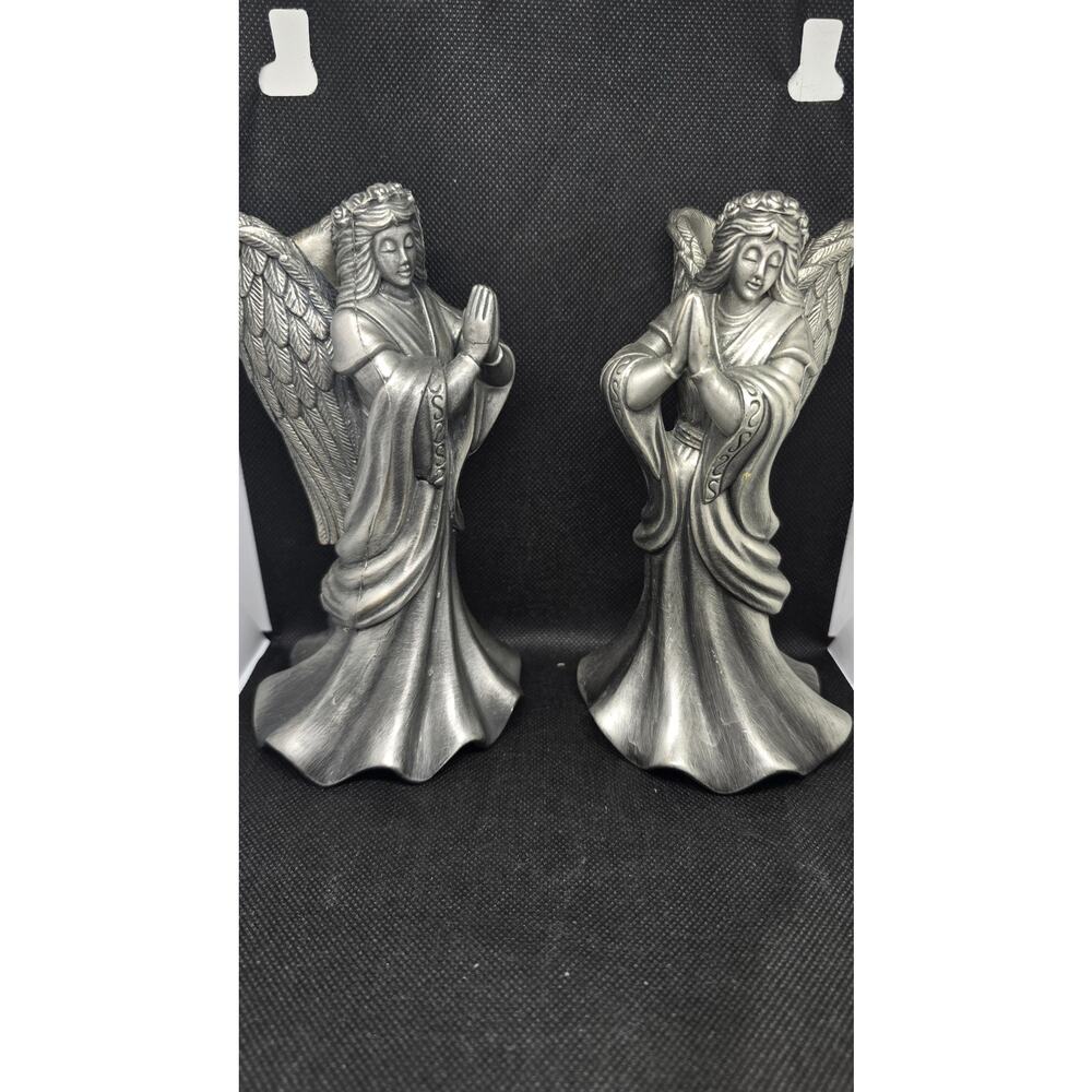 Pewter Angel Candlestick holder set